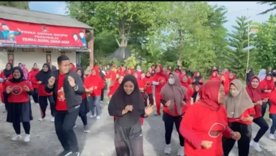 TPD dan Relawan Ganjar-Mahfud Lampung Gelar Senam Sehat Bersama Ibu-Ibu di Way Lubuk