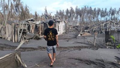 Kondisi Desa Pumpente dan Laingpatehi Rusak Berat Usai Erupsi Gunung Ruang