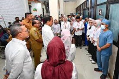 Pj. Gubernur Samsudin Dampingi Presiden Joko Widodo Kunjungi RSUD dr. H. Bob Bazar, Lampung Selatan