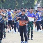 Bersama Pj. Gubernur Lampung, Danrem 043/Gatam Senam Bersama Atlet dan Pelatih Kontingen Lampung untuk PON Aceh-Sumatera Utara