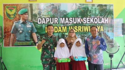 Program Unggulan Kodam II/Sriwijaya “Dapur Masuk Sekolah” dilaksanakan Kodim 0416/Bute di SDN 25