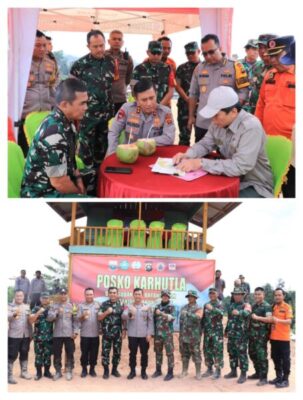 Sinergitas TNI-Polri, Kapolda Jambi dan Danrem 042 Gapu Lakukan Pemantauan Pos Karhutla Batang Asam