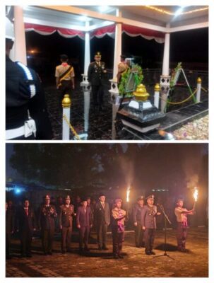 Dandim 0416/Bute Pimpin Apel Kehormatan dan Renungan Suci di Makam Pahlawan Nasional Sultan Thaha Syaifuddin