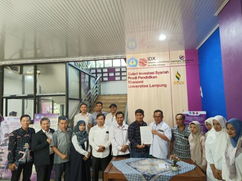 FKIP Unila Menerima Serah Terima CSR Pembangunan Ruangan Galeri Investasi Syariah Pertama di FKIP PTN Negeri Seluruh Indonesia