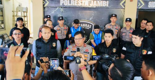 Modus Pecahkan Kaca Mobil, Satreskrim Polresta Jambi Bekuk Empat Pelaku Perampokan
