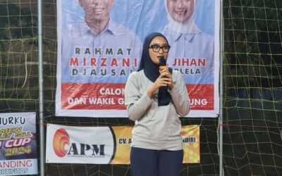 Cawagub Lampung Jihan Nurlela Membuka Tournament Volleyball Margorejo Cup 2024