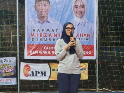 Cawagub Lampung Jihan Nurlela Membuka Tournament Volleyball Margorejo Cup 2024