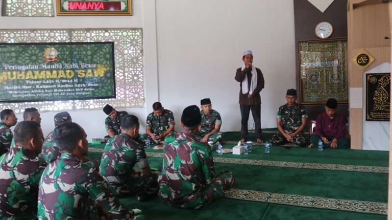 Kodim 0416/Bute Peringati Maulid Nabi Muhammad SAW 1446 H, Secara Sederhana Namun Penuh Khidmat