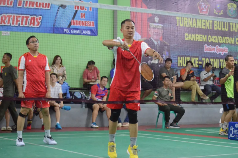 Turnamen Bulu Tangkis Danrem Cup HUT Ke-79 TNI Tahun 2024 Resmi Dibuka Danrem 043/Gatam