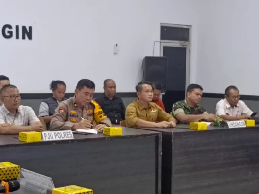 Dandim 0420/Sarko Hadiri Rapat Koordinasi Persamaan Persepsi STTP Kampanye di Aula Wirasatya Polres Merangin