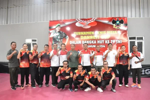 73 Orang Atlet Tenis Meja Turut Ambil Bagian Pada Turnamen Danrem Cup Dalam Rangka HUT Ke-79 TNI Tahun 2024