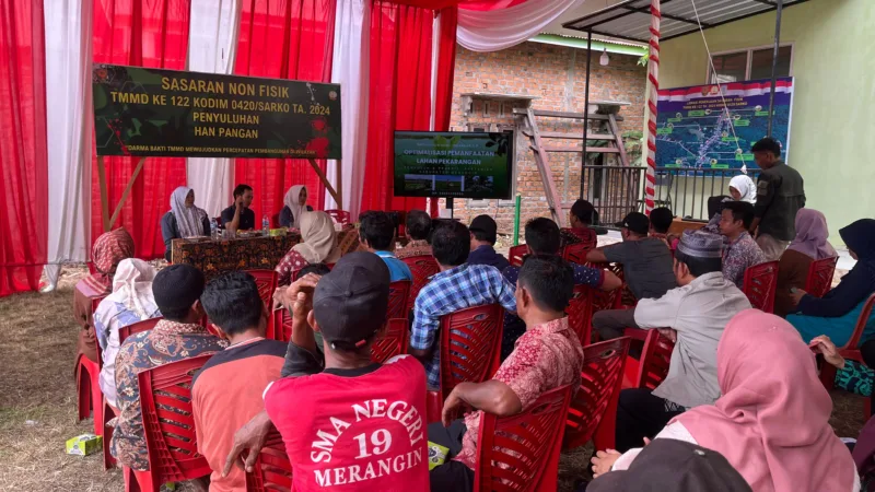 Sasaran Non Fisik TMMD ke-122 Kodim 0420/Sarko, Satgas Beri Penyuluhan Ketahanan Pangan Kepada Warga