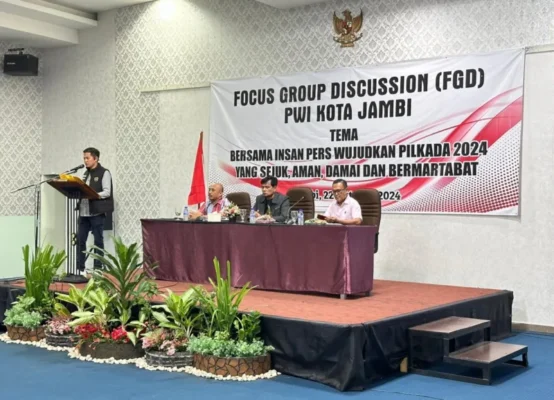 Wujudkan Pilkada 2024 yang Sejuk, Aman, Damai, dan Bermartabat, PWI Kota Jambi Gelar FGD bersama Insan Pers
