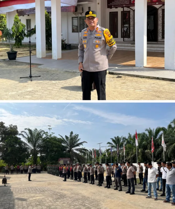 Kapolres Muaro Jambi Pimpin Langsung Apel Personil Satgas OMB dalam rangka Cipkon Harkamtibmas Pelantikan Presiden Terpilih Periode Tahun 2024-2029
