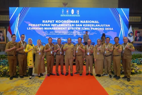 Pj Gubernur Lampung Hadiri Rakornas Pemantapan Implementasi dan Keberlanjutan Learning Management System Pamong Desa