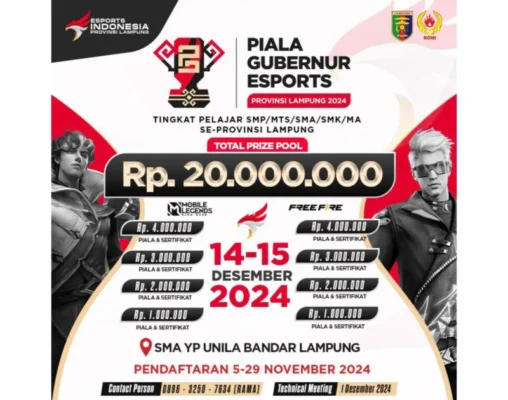 Piala Gubernur eSports Lampung Bakal Segera Digelar, Kuy Daftarkan Diri Kalian!