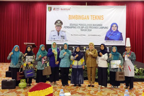 Pj. Ketua TP PKK Provinsi Lampung Buka Bimtek Pengolahan Makanan Pendamping ASI