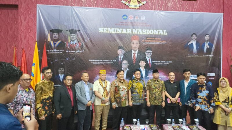 Tokoh Adat Lampung, Dr. H. Ike Edwin Apresiasi Acara Seminar Nasional Luar Biasa dari BEM FH Unila