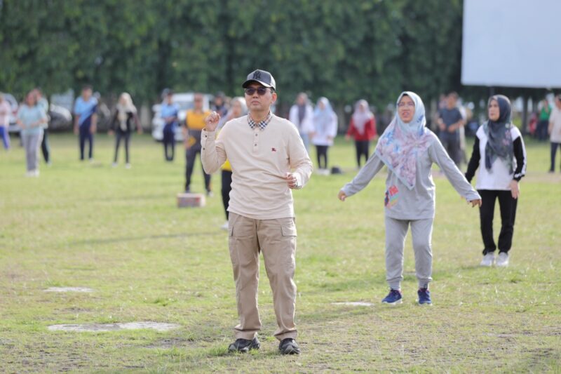 Pj. Sekdaprov Fredy SM Pamit Jelang Pensiun, Gelar Senam Bersama OPD Pemprov Lampung