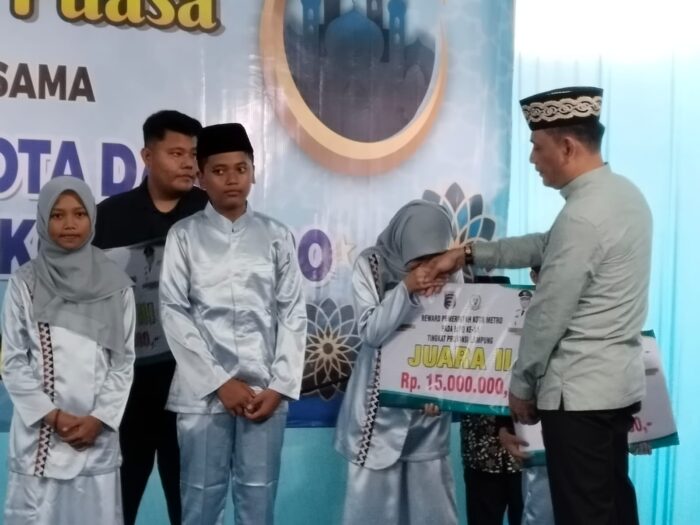 Kafilah Kota Metro Raih Peringkat II Ajang MTQ Tingkat Provinsi Lampung,Dapat Reward Walikota