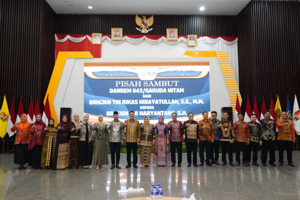 Malam Pisah Sambut Danrem 043/Gatam Bersama Gubernur dan Forkopimda Provinsi Lampung