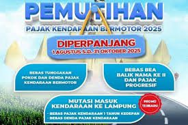 Pemutihan Pajak Kendaraan Bermotor di Lampung Diperpanjang hingga 31 Oktober 2025