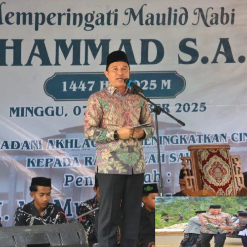 Bupati Lampung Barat Hadiri Pengajian Akbar Maulid Nabi, Serahkan Santunan dan Ingatkan Warga Jauhi Tawuran