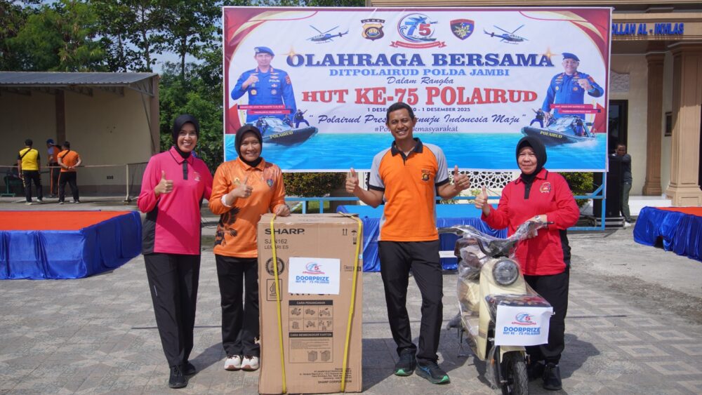 Wujudkan Sinergitas dan Solidaritas Dalam Rangka HUT ke-75, Ditpolairud Polda Jambi Gelar Olahraga Bersama Instansi Maritim
