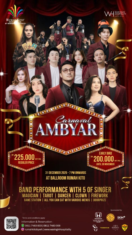 Malam Pergantian Tahun Baru 2026, Rumah Kito Resort Hotel Jambi by WH Hadirkan “Carnaval Ambyar”