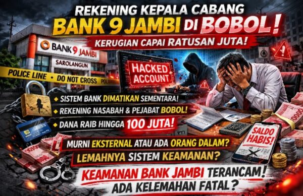 Sistem Pengamanan Bank 9 Jambi Dipertanyakan! Viral Dugaan Rekening Kacab Sarolangun Dibobol, Kerugian Capai Ratusan Juta