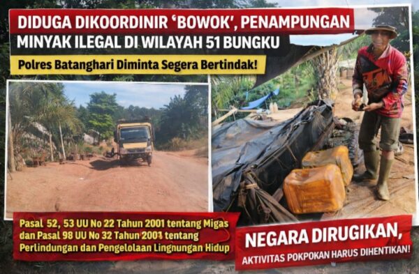 Tempat Penampungan Minyak Ilegal Terendus di 51 Bungku, Aparat Jangan Tutup Mata