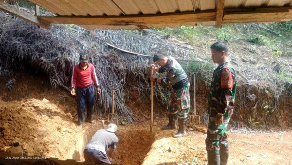 Satgas TMMD Ke-128 Kodim 0420/Sarko Mulai Bangun MCK di Desa Seko Besar