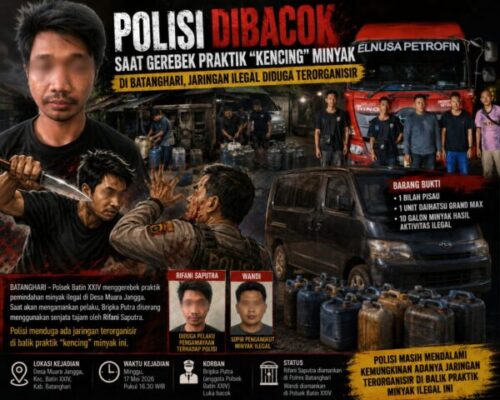Polisi Dibacok Saat Gerebek Praktik “Kencing” Minyak di Batanghari, Jaringan Ilegal Diduga Terorganisir
