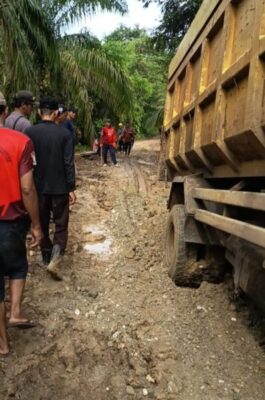 AKSES JALAN MENUJU KEBUN SAWIT DAN SAWAH MASYARAKAT DESA TITIAN TERAS RUSAK PARAH, SIAPA YANG BERTANGGUNG JAWAB?
